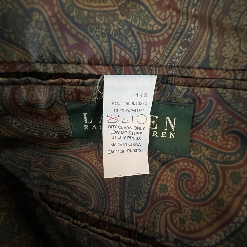 Lauren Ralph Lauren Jacket Mens 44S Beige Blazer Faux Suede Office Sport Coat - Picture 11 of 13